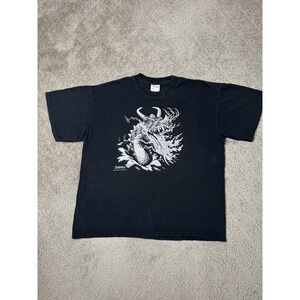 Vintage Mens Tshirt 90s Gildan Quicksilver Dragon Fair 1998 Y2K Surfer, Size XL